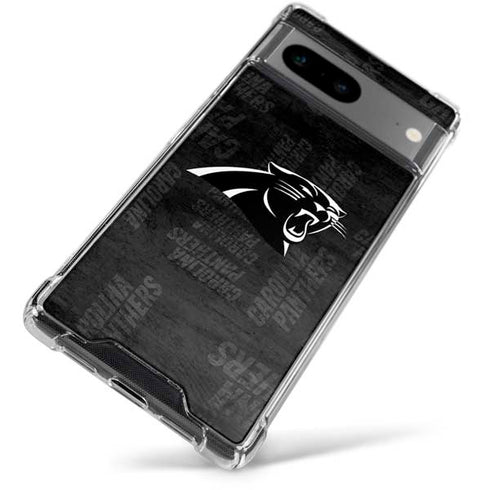NFL Carolina Panthers Black & White Google Pixel 7a Clear Case
